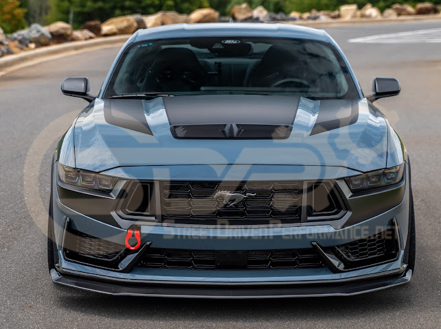 2024-Up Ford Mustang S650 | Dark Horse Factory Style CARBON FIBER Front Bumper Lip Splitter Ground Effects